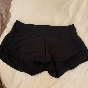 Black lululemon speed up shorts